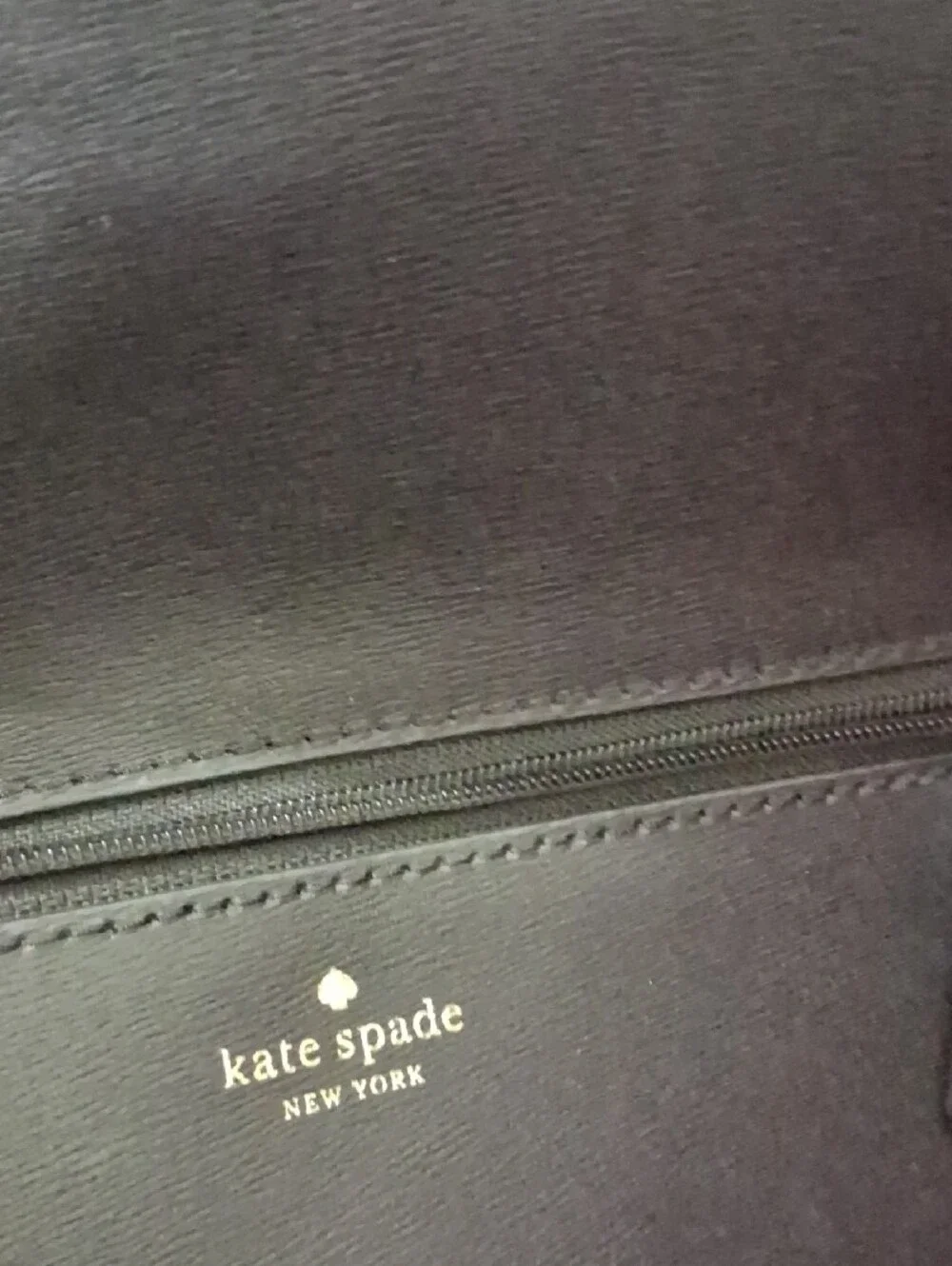 kate spade Black Leather Tote with Gold Floral Accent
